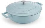 MasterClass Aluminiumguss-Auflaufform, himmelblau, flach, 28 cm, 4 Liter, Geschenkbox