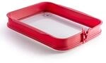coox Auflaufform XL mit Glas-Servierplatte und Glasf&uuml;&szlig;en 37x31x6,5 cm, backen...