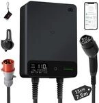 d&eacute; Wallbox 11kW mit APP RFID, 7,5m, &sect;14a EnWG, EV Ladestation, Schwarz | Typ...