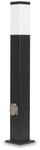 Grafner XL Wegeleuchte mit 2 Steckdosen, H&ouml;he: 80 cm, Aluminium, E27, schwarz
