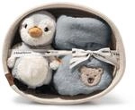 Steiff Geschenkset Lio Pinguin mit Rassel und Latz, S&uuml;&szlig;es Stofftier, Jungen,