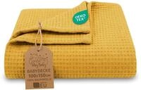 Waffeldecke Baby Ganzjahresdecke Babydecke 100x150 cm - Kinder Baumwoll Waffelpiqu&eacute;