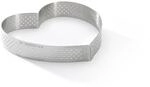 DE BUYER PERFORATED TART RING, Heart, in Stainless Steel, 0.75-Inch high O 4.75-Inch,