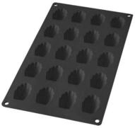 L&eacute;ku&eacute; GOURMET MINI, Mini Muschelform, schwarz, Silikon, 20 Mulden, 1 St&uuml;ck