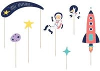 Cake Topper 7er Set Weltraum Party DIY ca. 9 bis 24 cm Tortendeko Kuchendeko