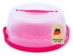 Intirilife Transportbox Beh&auml;lter f&uuml;r Kuchen und Torten aus Kunststoff in Pink -