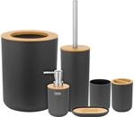 Badezimmer-Zubeh&ouml;r-Set (6-TLG.) schwarz