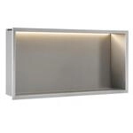Rea - Innenregal Badezimmer Led 30x60 Stahl geb&uuml;rstet - 10x60x30 cm