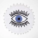 Homescapes Eye See You - Runde Badematte 60 cm wei&szlig;, Badvorleger Auge,...