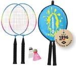 Schildk&ouml;t Kinder Federball Set Junior, 2 verk&uuml;rzte Schl&auml;ger 45,5 cm, 2