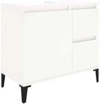 vidaXL Badschrank Wei&szlig; 65x33x60 cm Holzwerkstoff