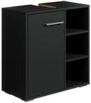 Badplaats B.V. Badezimmer Badm&ouml;bel Neptunes 60cm Schwarz - Unterschrank...