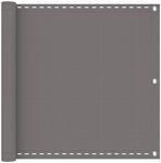 vidaXL Balkonsichtschutz Hellgrau 90 x 600 cm HDPE und Aluminium