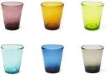 Excelsa Color Bubble Set mit 6 Wassergl&auml;sern, farbiges Glas, Fassungsverm&ouml;gen 300