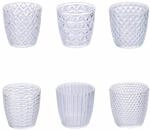 Villa d'Este Home Tivoli 5915939 Geometrie Clear Wasserglas, gepr&auml;gte Oberfl&auml;che,