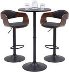 CLP Bartisch mit Barhocker-Set f&uuml;r 2 Personen Kivo, Stehtisch rund 60cm,...