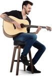Classic Cantabile Pub-Hocker - Niedriger Barhocker f&uuml;r Gitarristen -...