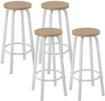 WOLTU Barhocker 4er Set, Runde Tresenhocker 72cm, Hell Eiche | Barstuhl mit