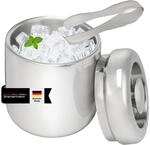 bremermann Eisw&uuml;rfelbeh&auml;lter mit Zange, Edelstahl-Eisk&uuml;bel mit Deckel 1,5l,...