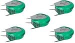 vhbw 5X NiMH Ersatz Knopfzellen-Akku Typ V80H 3-Pins 80mAh 1,2V | kompatibel mit