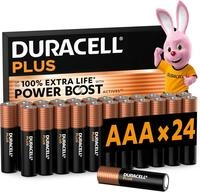DURACELL Plus AAA Alkaline-Batterien (24 St&uuml;ck) 1.5V, LR03 | Bis zu 100% l&auml;ngere