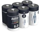 ANSMANN Akku Mono D 9300 mAh 1,2V NiMh, 6 St&uuml;ck, wiederaufladbar, ideal f&uuml;r