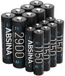 ABSINA 8 St&uuml;ck AA Mignon 2900 & 8 St&uuml;ck AAA Micro 1150 NiMH Akkus 
