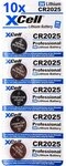 50er Set CR2025 Lithium-Knopfzelle 3V / 170mAh (10x5er Pack) Lithium...