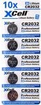 50er Set CR2032 Lithium-Knopfzelle 3V / 220mAh (10x5er Pack) Lithium Hochleistungs-