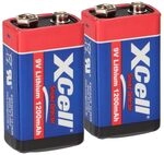 2X Batterie Lithium 9 Volt Block 1200mAh, 9v E-Block (U9VL, CR-9V, 6LR61) 10...