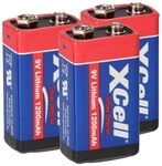 3X Batterie Lithium 9 Volt Block 1200mAh, 9v E-Block (U9VL, CR-9V, 6LR61) 10...