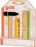 goki 58327 Werkzeugset aus Holz &ndash; 3-teiliges Spielzeug-Werkzeug f&uuml;r Kinder...