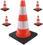 TRUTZHOLM Verkehrsleitkegel 45cm H&ouml;he, 5er Set | Schwerer Fu&szlig;, Wasser- und