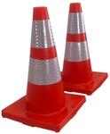 TRUTZHOLM 2X Verkehrskegel stapelbar & flexibel, bruchsicher, Warnleitkegel...