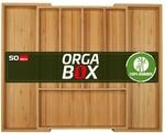 Orga-Box UNIVERSAL Besteckkasten aus Bambus verstellbar | f&uuml;r Schrankbreite 500 -