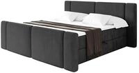ALTDECOR Boxbett mit H4-Matratze Evon Zanozek - 140x200 - Schwarz | Lattenrost,