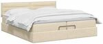 vidaXL Ottoman Bett mit Matratze mit Kopfteil Creme 200 x 200 cm Stoff |...