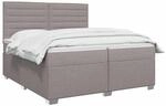 vidaXL Boxspringbett mit Matratze Taupe 200 x 200 cm Stoff