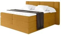 ALTDECOR Boxbett mit H3 H4 Matratze Evon King - 120x200 - Senfgelb | Lattenrost,
