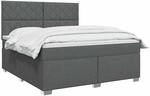 vidaXL Boxspringbett mit Matratze Dunkelgrau 140 x 190 cm Stoff