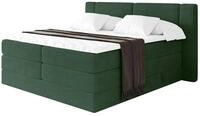 ALTDECOR Boxbett mit H3 H4 Matratze Evon King - 120x200 - Gr&uuml;n | Lattenrost,...