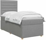 vidaXL Boxspringbett mit Matratze Hellgrau 90 x 190 cm Stoff | Individuelle...