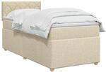 vidaXL Boxspringbett mit Matratze mit Kopfteil Creme 90 x 200 cm Stoff |...