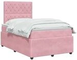vidaXL LED Boxspringbett mit Matratze Rosa 120 x 200 cm Samt | Integrierter