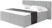 ALTDECOR Boxspringbett mit H4-Matratze Evon - 200x200 - Grau | Lattenrost,...