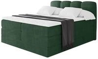 ALTDECOR Boxbett mit H3 H4 Matratze NINA King - 200x200 - Gr&uuml;n | Lattenrost,...