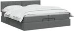 vidaXL Ottoman Bett mit Matratze Dunkelgrau 200 x 200 cm Stoff