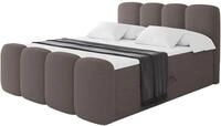 ALTDECOR Boxbett mit H3-Matratze Fu&szlig;teil NINA-Z - 140x200 - Braun | Lattenrost,