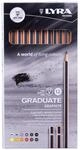 LYRA Graduate Graphitstifte Zeichenset Kartonetui 12 Stk. | Fine Art, sechskant, Mine