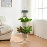 [en.casa] Blumenst&auml;nder Alphen Blumentopfst&auml;nder mit 3 Pflanzt&ouml;pfen
